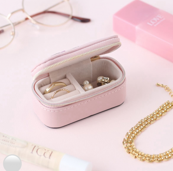 Francfranc エンブロイダリーフラワー ジュエリーボックス S ベージュ